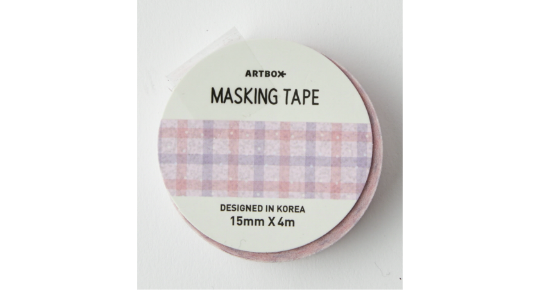 Masking Tape Glitter Check Pink 15mm