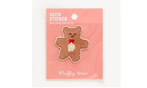 Deco Sticker Fluffy Bear Brown