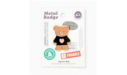 Metal Badge Hoodie Bear