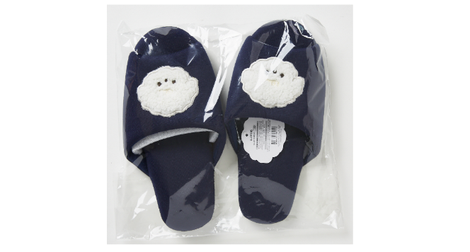 Indoor Lightweight Slippers Bichon Navy