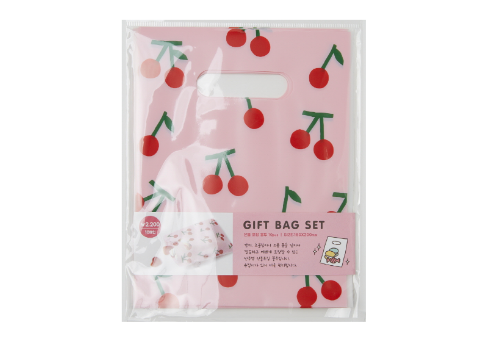 Gift Bag Set Cherry Pink