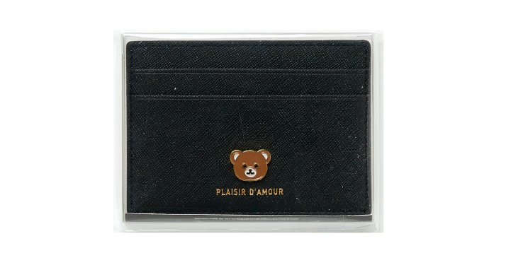 Card Holder Metal Badge Bear Black