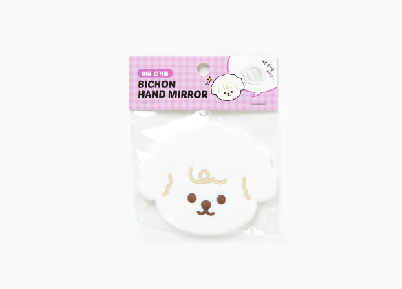 Hand Mirror Silicon Ivory Bichon