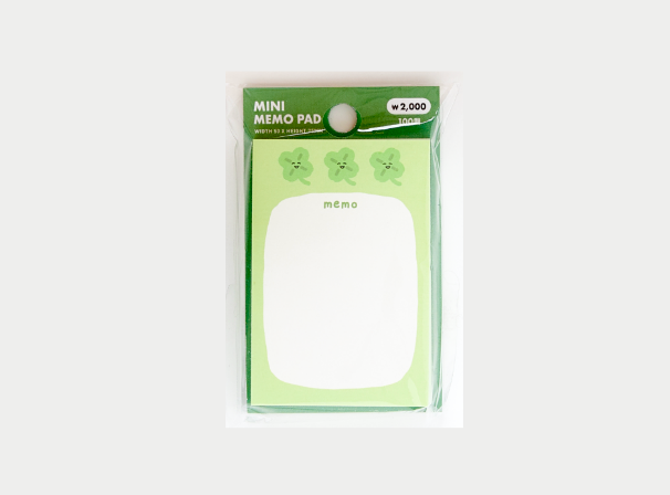 Sticky Memo Pad Clover Green S