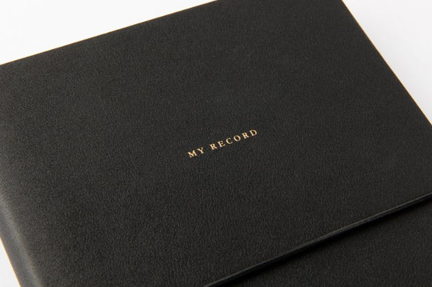 Leather Cover 365 Scheduler: ‘My Record' (Black)