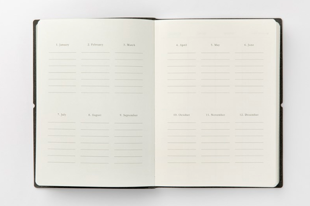 Leather Cover 365 Scheduler: ‘My Record' (Black)