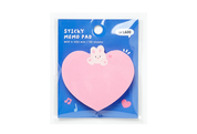 Sticky Memo Pad Rabbit Heart Pink