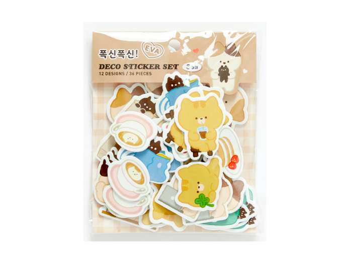 Eva Sticker Set Cat & Coffee
