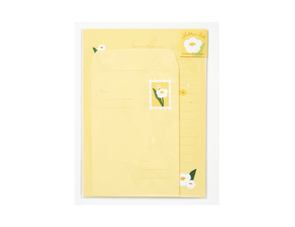 Letter Paper Set Flower Yellow