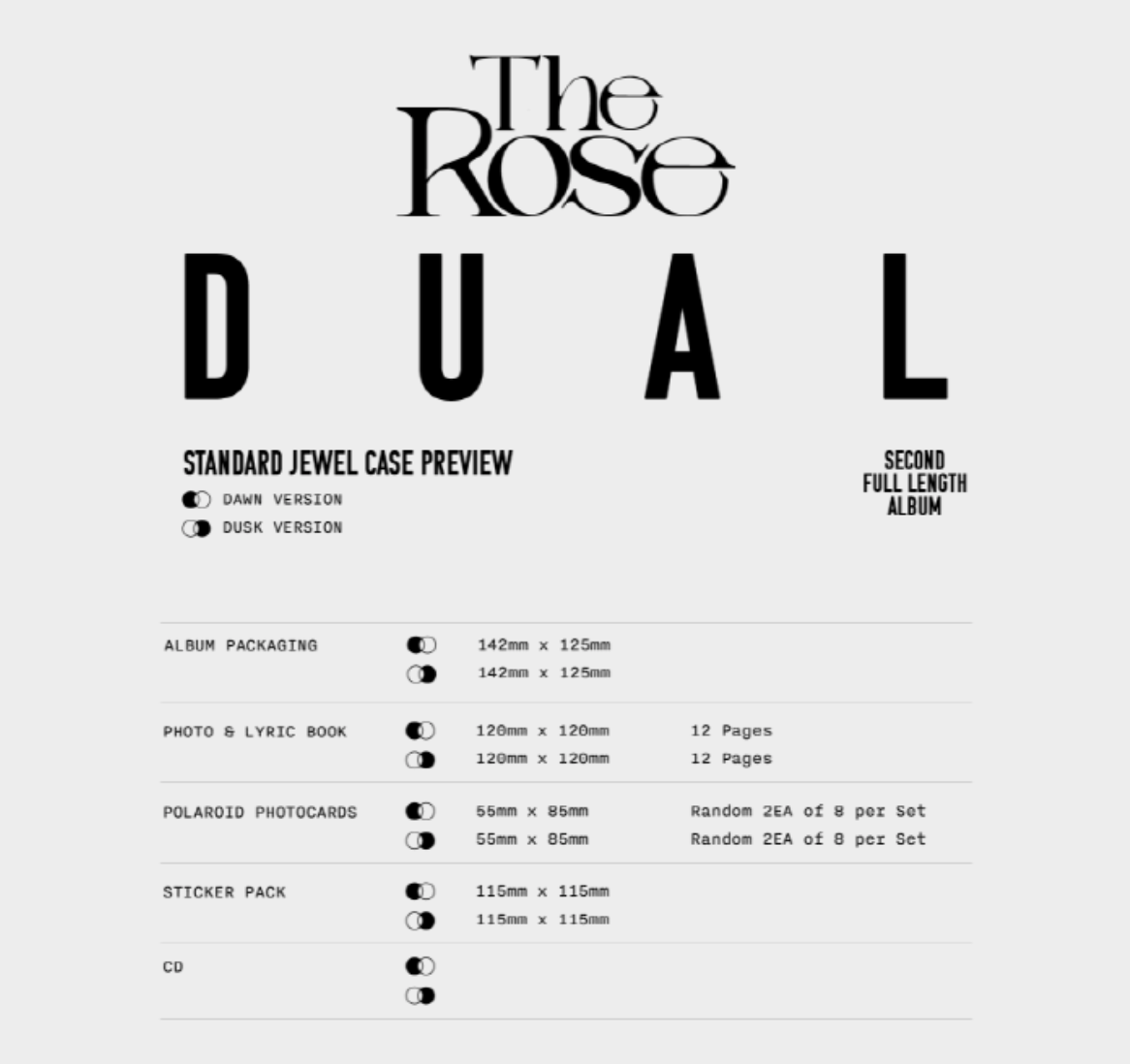 THE ROSE DUAL JEWEL CASE ALBUM