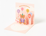 Card Pop-Up Bear Party Hat