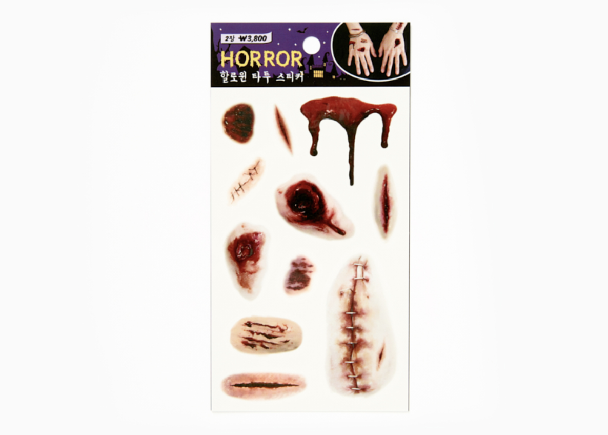Halloween Tattoo Sticker Scar Version 1
