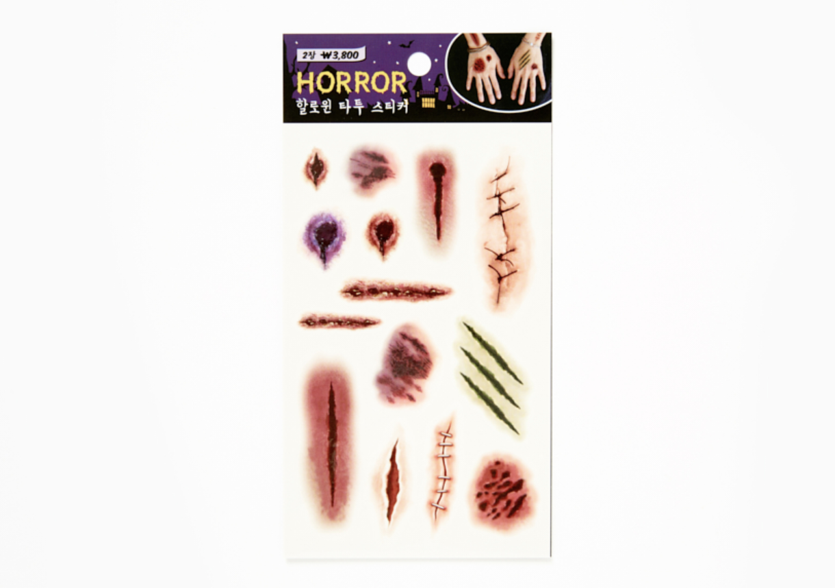 Halloween Tattoo Sticker Scar Version 2