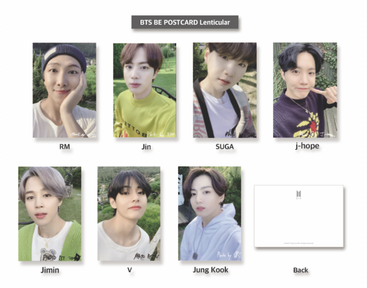 BTS "BE" Official Lenticular Postcard