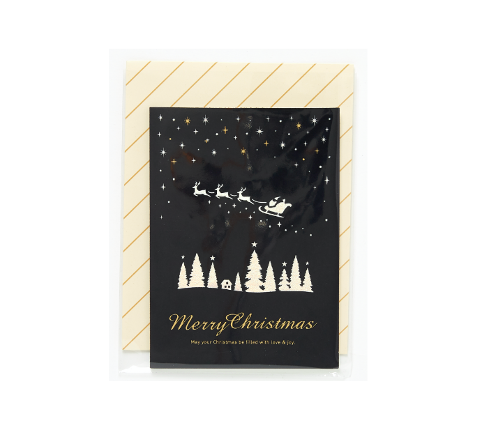 Christmas Card Fabric Christams Sleign