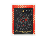 Christmas Card Fabric Bear Tree