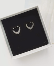 Heart Silver Gem Earrings