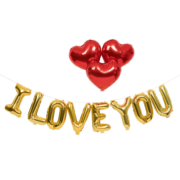 Balloon Set 'I Love You' & Red Heart