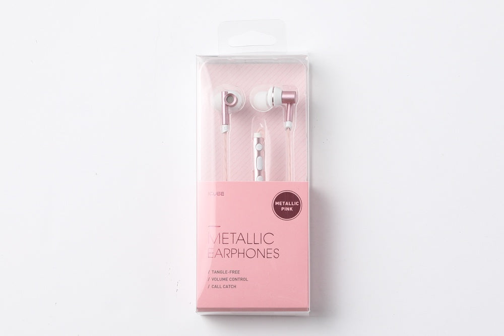 iCube Metallic Earphones (Pink)