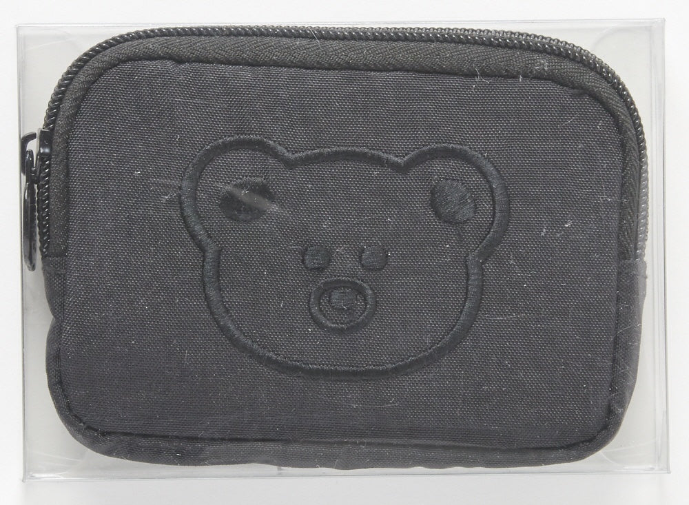 Nylon Coin Pouch: Bear (Black)