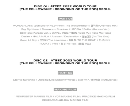 ATEEZ "WORLD TOUR THE FELLOWSHIP : BEGINNING OF THE END SEOUL" (DVD)