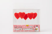 Party Candle Set Red Heart