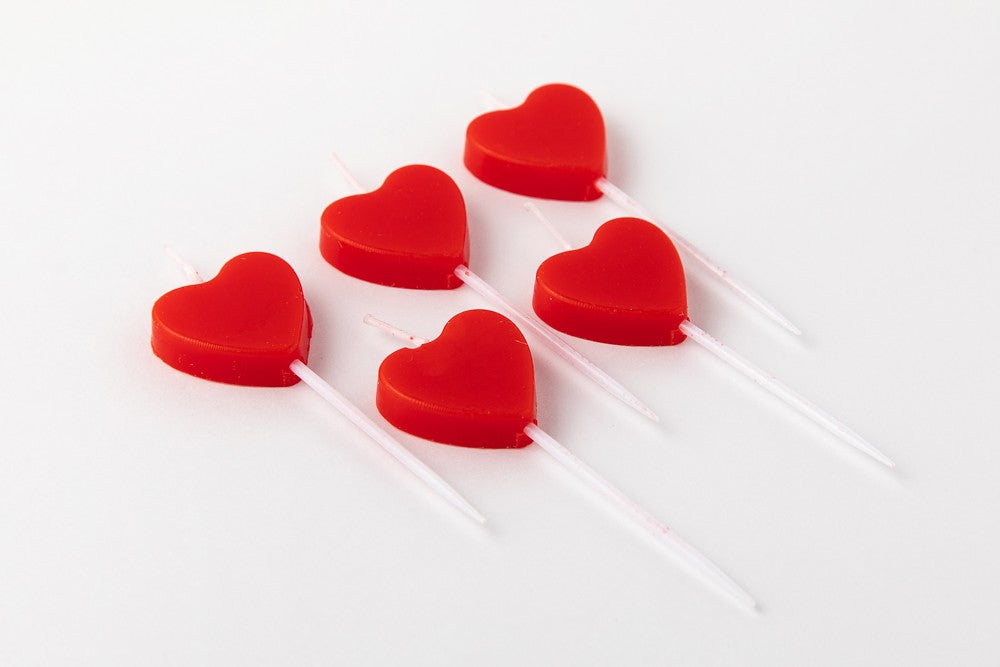 Party Candle Set Red Heart