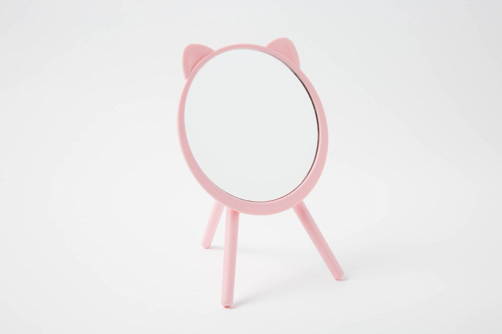 Desk Mirror Cat Pink
