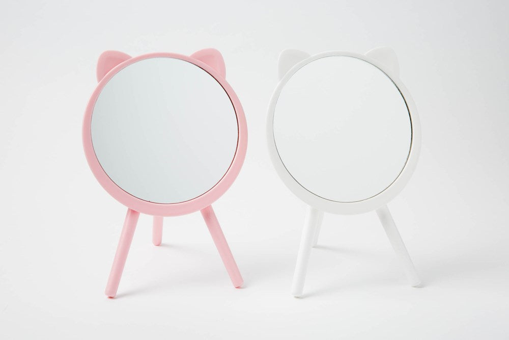 Desk Mirror Cat Pink