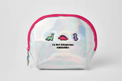 Boat Pouch Glitter Dinosaur Silver