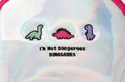 Boat Pouch Glitter Dinosaur Silver