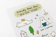 Spring Note White Grid Friendly Bear