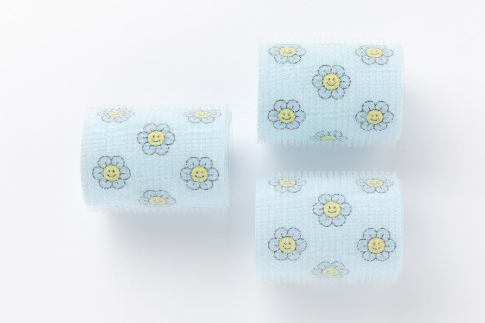 Hair Rollers Extra Large Blue Flower 3p