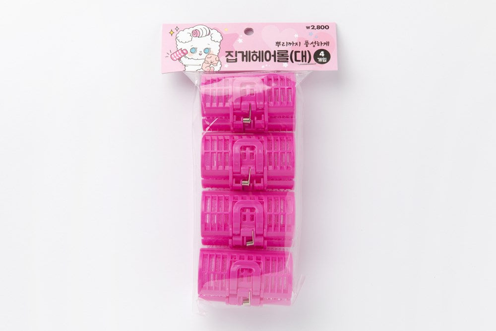 Hair Rollers Pink L 4P